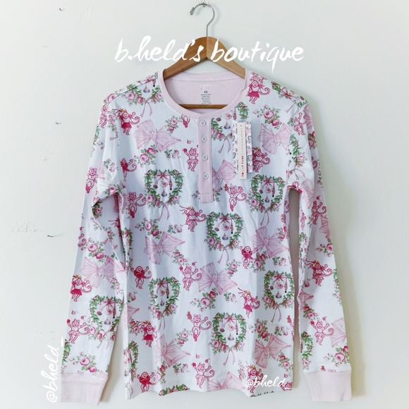 Roller Rabbit x LoveShackFancy Men’s Merry Monkey Beaux Spencer PJs Holiday Pink - Picture 3 of 17